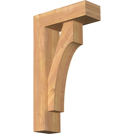 Ekena Millwork Westlake Block Smooth Bracket w/ Offset Brace, Western Red Cedar, 5 1/2"W x 16"D x 28"H BKT0604X16X28WTL05SWR